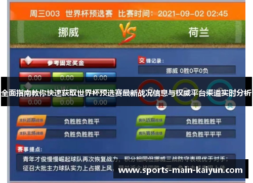全面指南教你快速获取世界杯预选赛最新战况信息与权威平台渠道实时分析